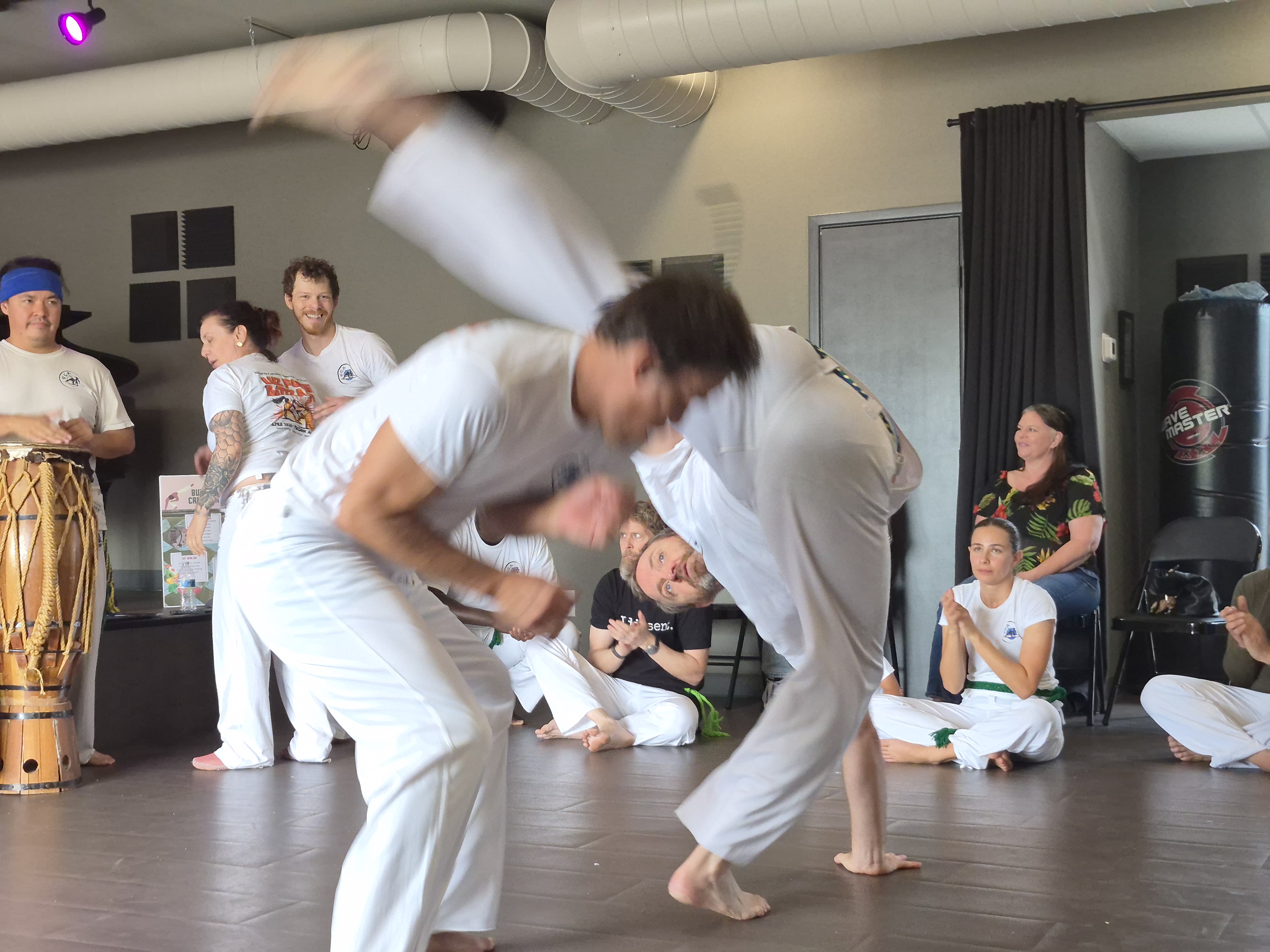 Instructors sparring Capoeira
